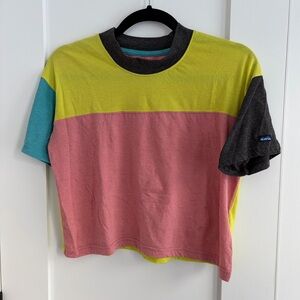 Kavu Women’s Eevi T-Shirt in Neon Yellow and Pink Size XS